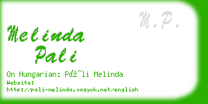 melinda pali business card